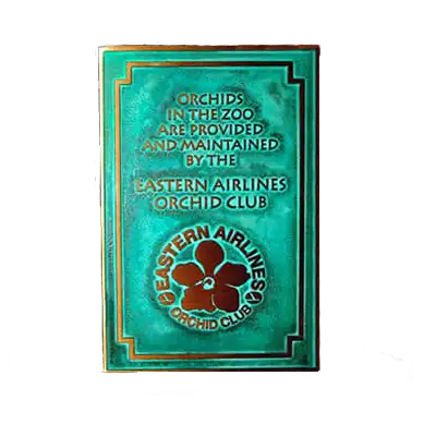 Eastern Airlines Orchid Club Cast Bronze Garden and Bench Plaque Image