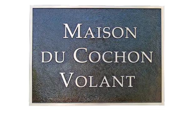 Maison Du Cochon Volant Custom Cast Bronze Memorial Plaque Image