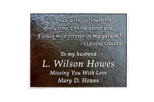 L Wilson Howes Custom Cast Bronze Memorial Plaque and Lawn Marker Image