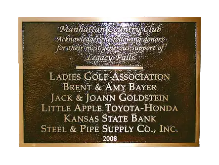 14x12 Manhattan Country Club Bronze Wall Plaque Image