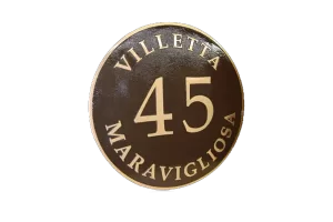 Villetta Maravigliosa Classis Finish Round Bronze Address Plaque Image