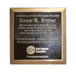 David B Stone Custom Cast Bronze Memorial Plaque and Lawn Marker Image