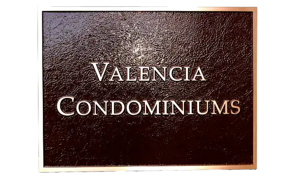 Valencia Condominiums Identification Plaque Image