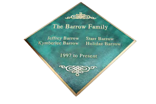 The Barrow Family Custom Cast Bronze Memorial Plaque Image