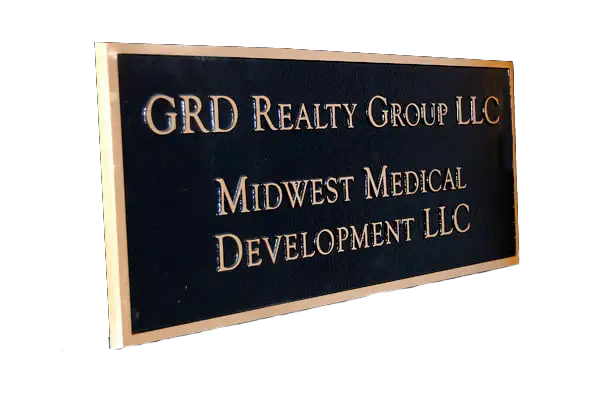 GRD Realty Group and Midwest Medical Development Bronze Identification Plaque Image