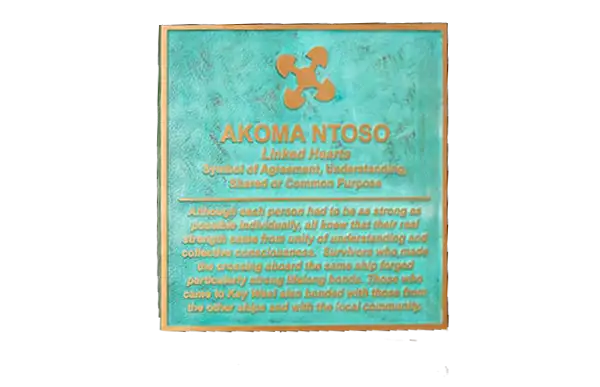 Akoma Ntoso Custom Cast Bronze Memorial Plaque Image