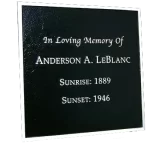 Anderson A LeBlanc Custom Cast Bronze Memorial Image