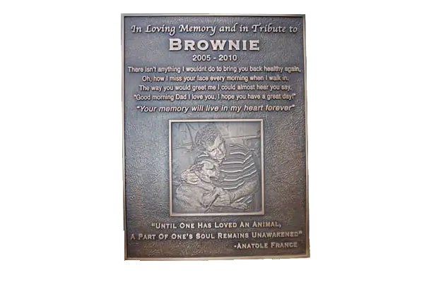 Brownie Bronze Embossed Portrait Plaque Image