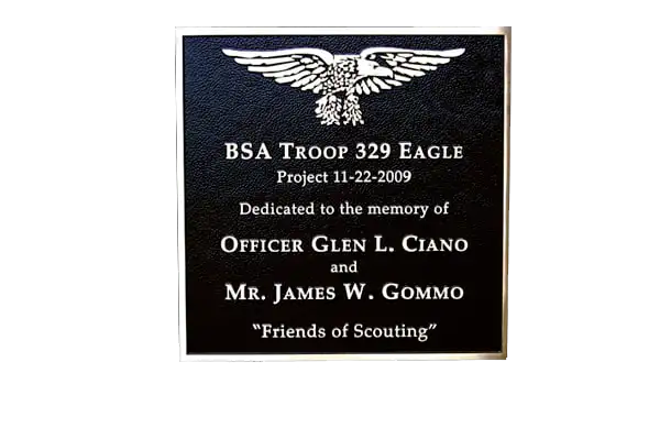 BSA Troop 329 Eagle Custom Cast Bronze Memorial Plaque Image