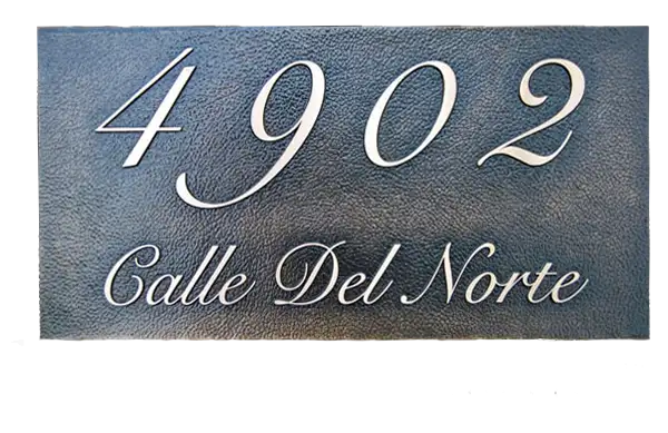 Calle Del Norte Bronze Address Plaque Image