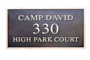 Camp David Bronze Address Plaque Image