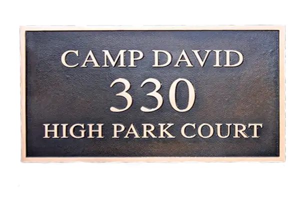 Camp David Bronze Address Plaque Image