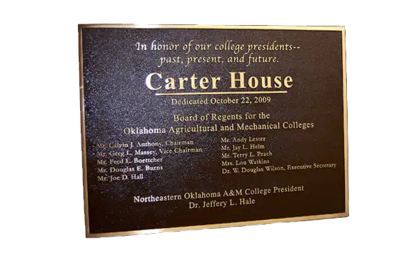 Carter House Classic Finish Bronze Wall Plaque Image