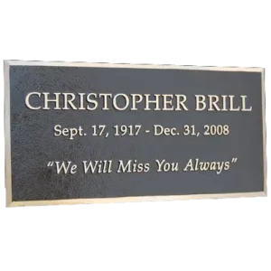 Christopher Brill Custom Cast Bronze Memorial Plaque Image