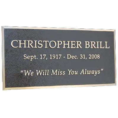 Christopher Brill Custom Cast Bronze Memorial Plaque Image