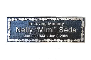 Nelly Seda Custom Cast Bronze Memorial Plaque Image