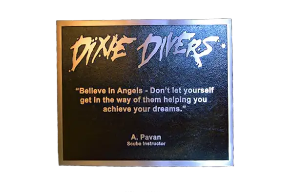 Dixie Divers Cast Bronze and Cast Aluminum Identification Plaque Image