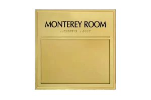 Monterey Room Cast Bronze and Cast Aluminum Identification Plaque Image