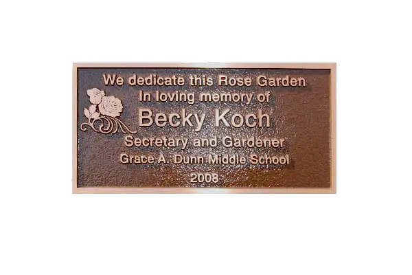 Becky Koch Cast Bronze Garden and Bench Plaque Image