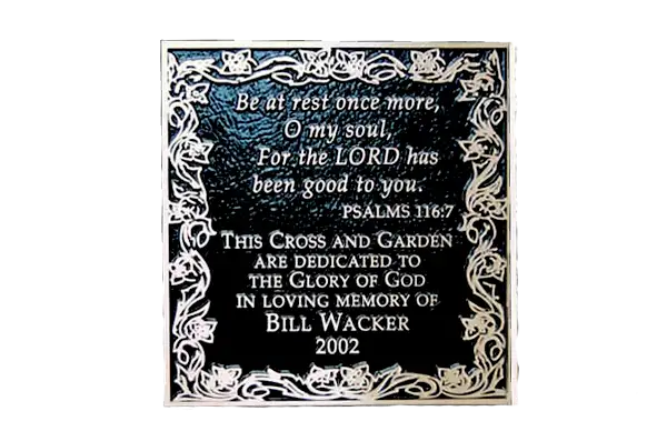 Bill Wacker Cast Bronze Garden and Bench Plaque Image
