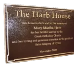 Harb House Personalized Cast Bronze Wall Plaque Image