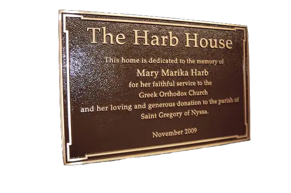 Harb House Personalized Cast Bronze Wall Plaque Image