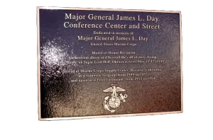 Major General James L Day Bronze Wall Plaque Image