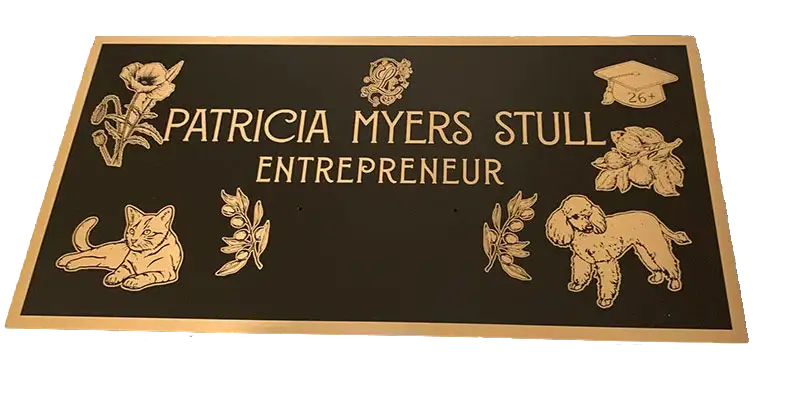 Patricia Myers Stull Etched Bronze Plaque Image