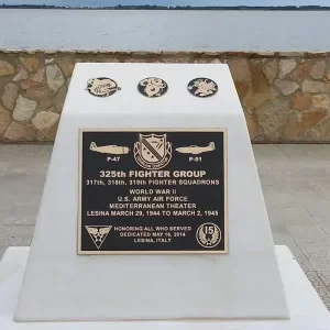 325th Fighter Group WWII Custom Cast Bronze Memorial Plaque and Lawn Marker Image